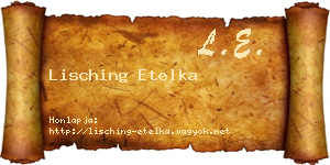 Lisching Etelka névjegykártya